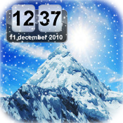 Snow Mountain Animated Clock FREE