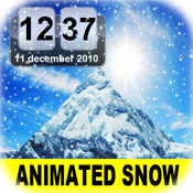 Snow Mountain Animated Clock